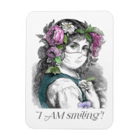 JE souris ! Jolie Fille Porte Masque Facial