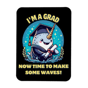 Magnet Flexible Je suis diplômé d'une licorne de mer ! Maintenant,