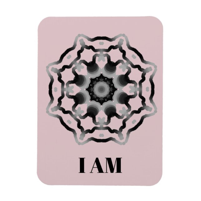 Magnet Flexible *~* "JE SUIS" Purple Black Grey Mandala Crown Chak (Vertical)