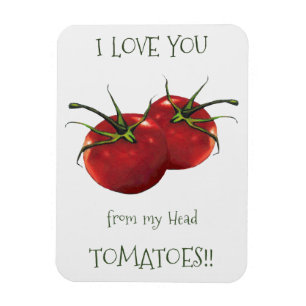 Magnet Flexible Je t'aime de la tête aux orteils : Tomate,