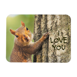 Magnet Flexible Je t'aime mignon écureuil Escalade arbre photo