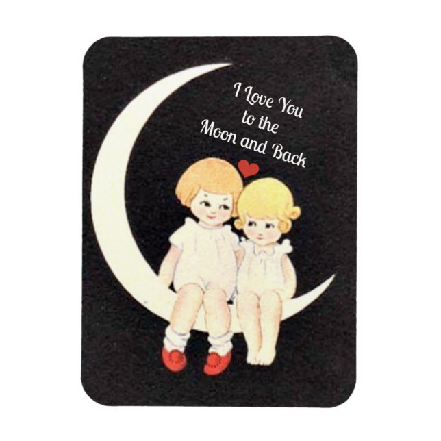 Magnet Flexible Je t'aime sur la Lune et de retour (Vertical)