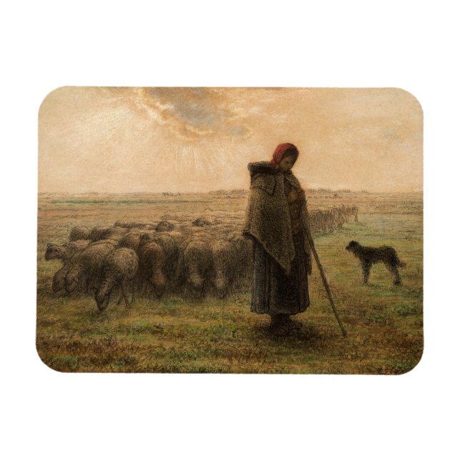 Magnet Flexible Jean-Francois Millet - Berger et troupeau 1865 (Horizontal)