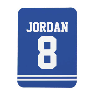 Magnet Flexible Jersey de football bleu avec numéro