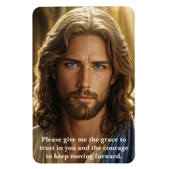 Magnet Flexible Jésus Christ Prière d'espérance et de grâce Texte  (Vertical)