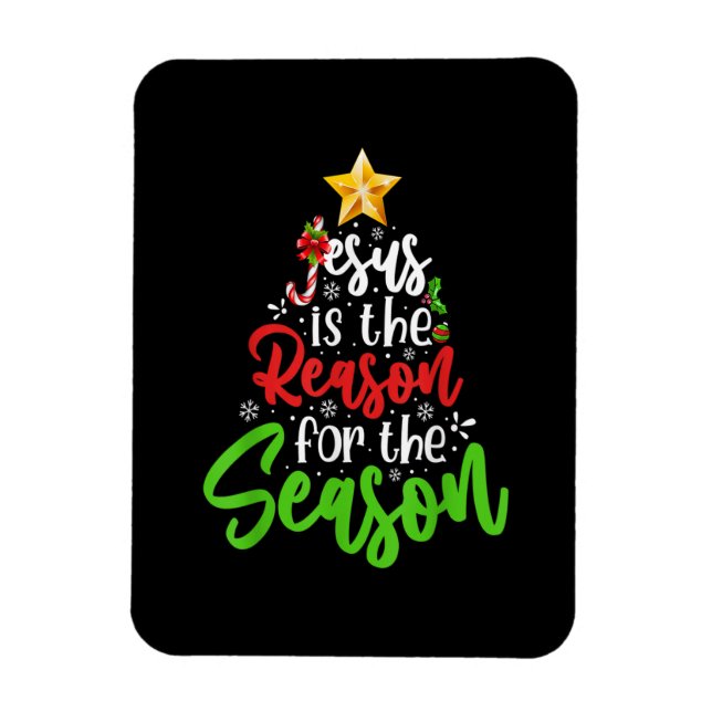 Magnet Flexible Jésus Est La Raison De La Saison Arbre Christian (Vertical)