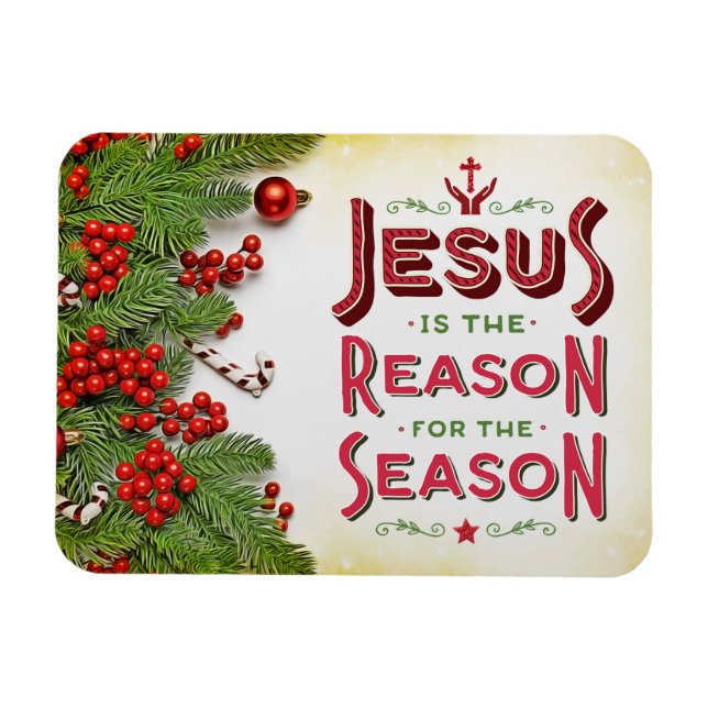 Magnet Flexible Jésus est la raison de la saison avec Holly (Horizontal)
