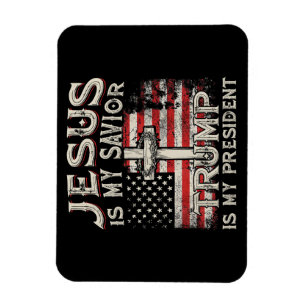 Magnet Flexible Jésus Est Mon Sauveur Trump Est Mon Président Amér