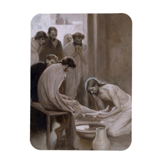 Magnet Flexible Jésus Lave les pieds de ses disciples (Vertical)