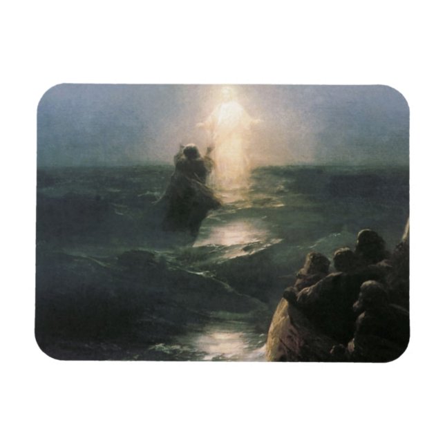 Magnet Flexible Jésus marchant sur l'eau, Ivan Aivazovsky Peinture (Horizontal)