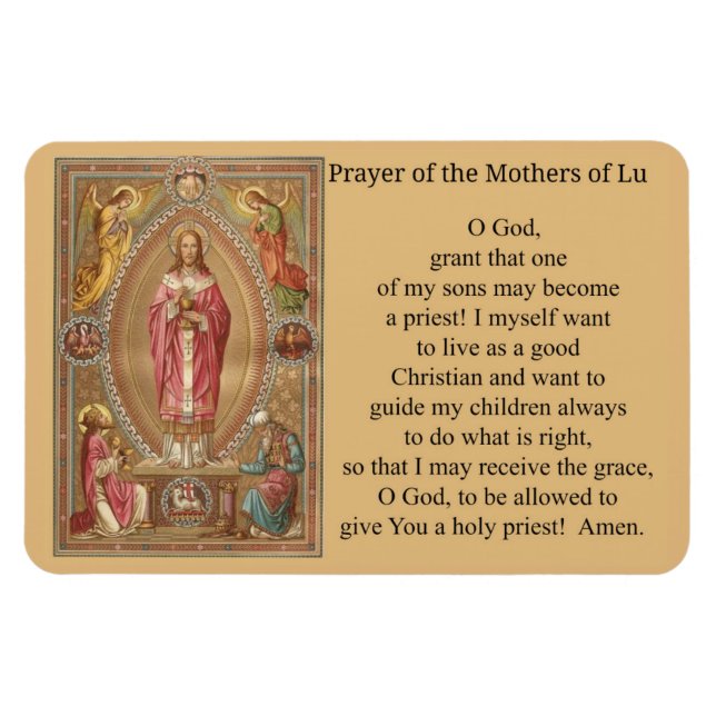 Magnet Flexible Jésus Prêtre Hôte Angles Prière (Horizontal)