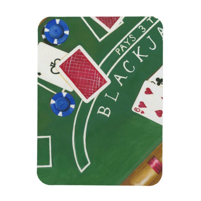 Magnet Flexible Jeu de Blackjack avec chips par Chariklia Zarris (Vertical)