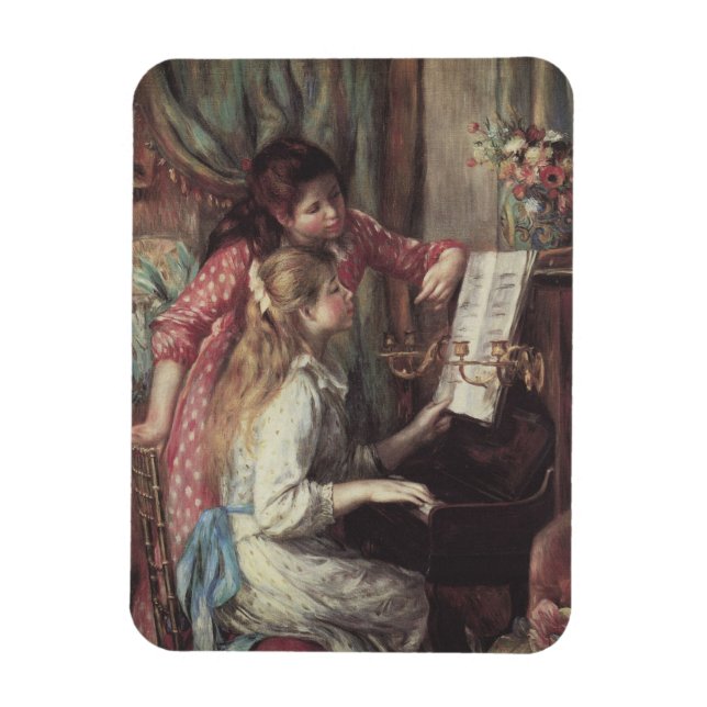 Magnet Flexible Jeunes filles au piano par Pierre Renoir (Vertical)