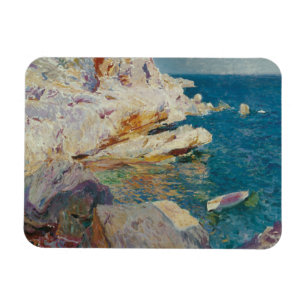 Magnet Flexible Joaquin Sorolla-Rocks de Javea et le Bateau Blanc