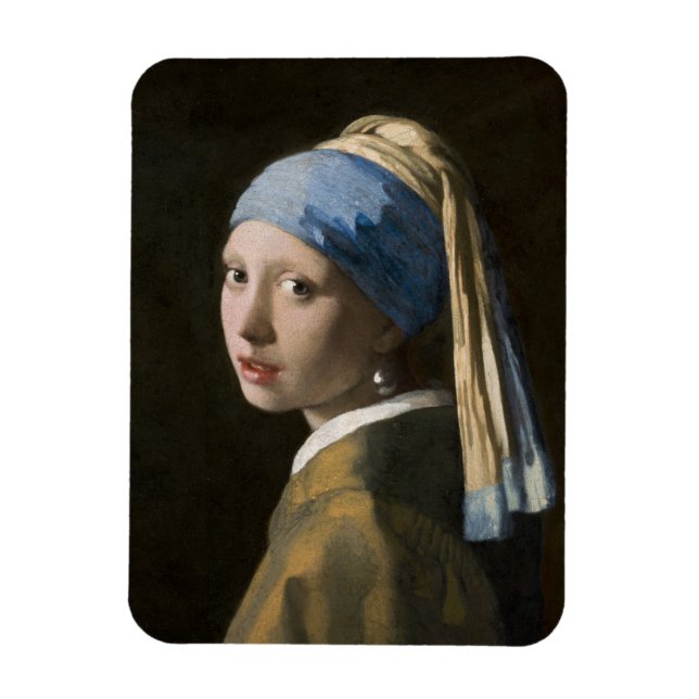 Magnet Flexible Johannes Vermeer, fille avec une oreille perle (Vertical)
