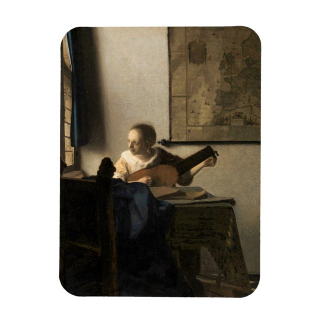Magnet Flexible Johannes Vermeer - Jeune femme avec un trait (Vertical)