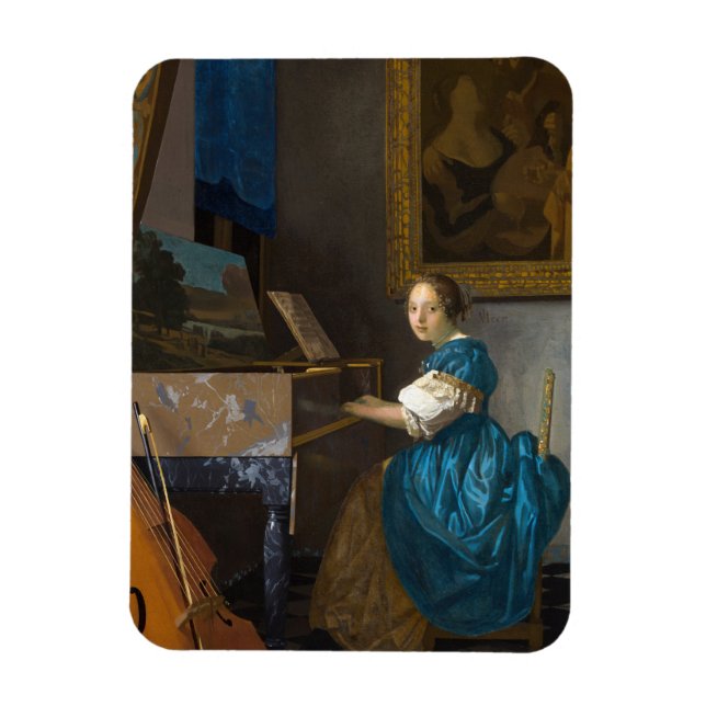 Magnet Flexible Johannes Vermeer - Lady assise à une virginale (Vertical)