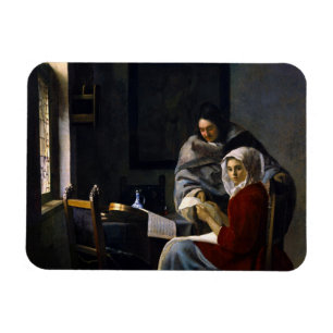 Magnet Flexible Johannes Vermeer - Une fille interrompue à sa musi