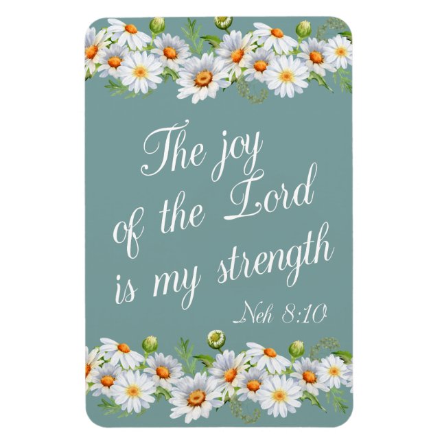 Magnet Flexible Joie Du Seigneur Ma Force Bible Chrétienne Verse (Vertical)