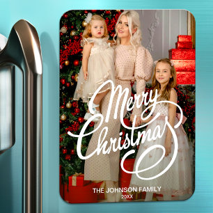 Magnet Flexible Joie jolie photo de famille carte de fin de année 