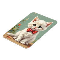Joli adorable chat blanc avec noeud papillon