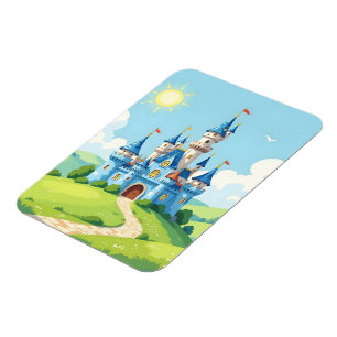 Magnet Flexible Joli château bleu et blanc