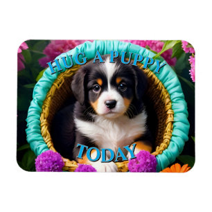 Magnet Flexible Joli chiot dans une panier