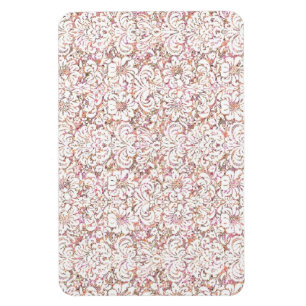 Magnet Flexible Joli design floral vintage rose blanc