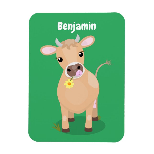 Magnet Flexible Joli joli maillot de vache et dessin de fleurs (Vertical)