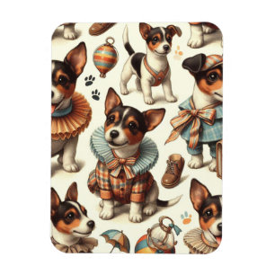 Magnet Flexible Joli Jouet Vintage Fox Terrier sans couture