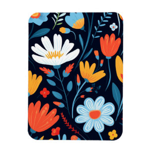 Magnet Flexible Joli modèle floral noir féminin