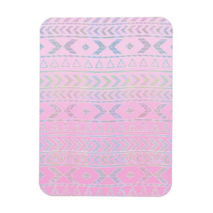 Magnet Flexible Joli motif influencé par l'art aztèque rose