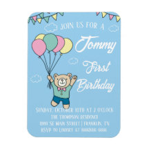 Joli Ours Brown Hot Air Balloon Boy Anniversaire