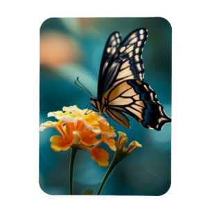 Magnet Flexible Joli papillon sur une fleur