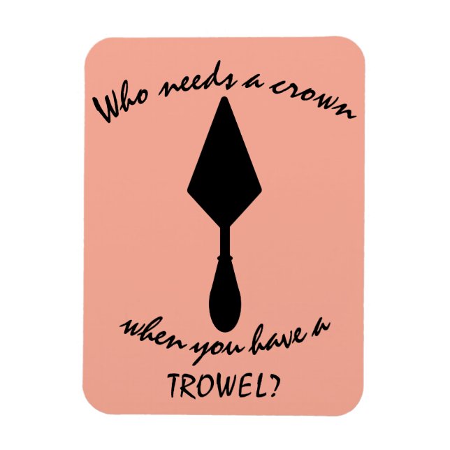Magnet Flexible Joli Trowel d'archéologue rose et noir personnalis (Vertical)