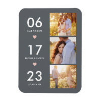 Jolie date COULEUR MODIFIABLE Enregistrer l'aimant