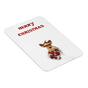 Magnet Flexible Jolie Ours Père Noël Dans L'Aimant À Neige