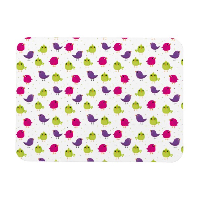 Magnet Flexible Jolis oiseaux colorés (Horizontal)