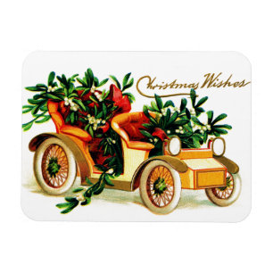Magnet Flexible Jolis Vœux de Noël de voiture ancienne
