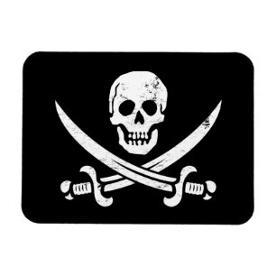 Magnet Flexible Jolly roger du drapeau pirate John Rackham (Calico