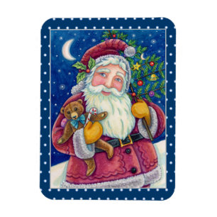 MAGNET FLEXIBLE JOLLY ST NICK & NOUNOURS, VIEUX NOËL MODE