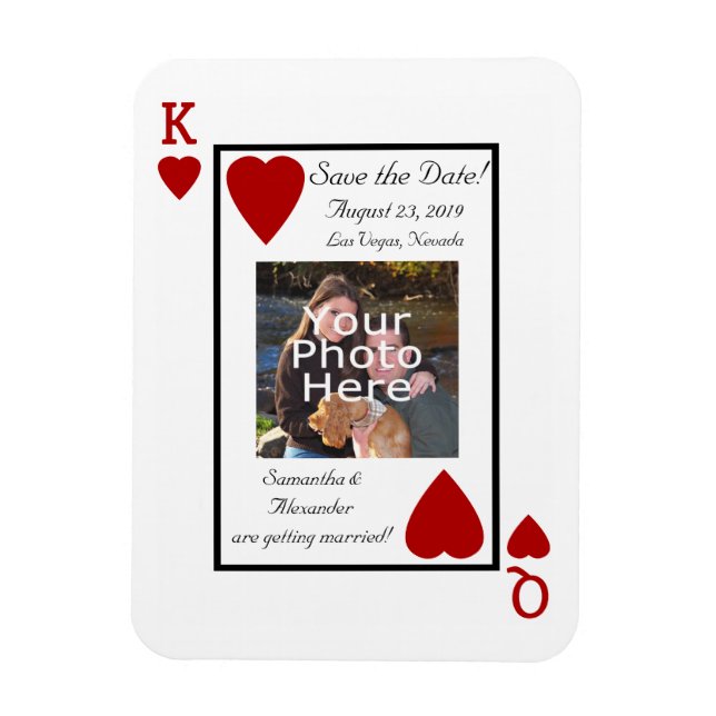 Magnet Flexible Jouer Carte King/Queen Enregistrer l'aimant Date (Vertical)