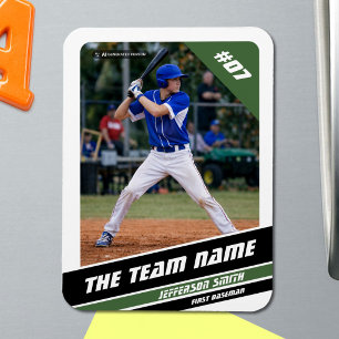 Magnet Flexible Joueur de baseball personnalisable blanc vert