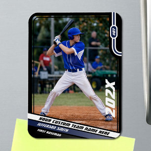 Magnet Flexible Joueur de baseball personnalisé bleu