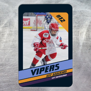 Magnet Flexible Joueur De Hockey Maintient L'Attention Sur Violet