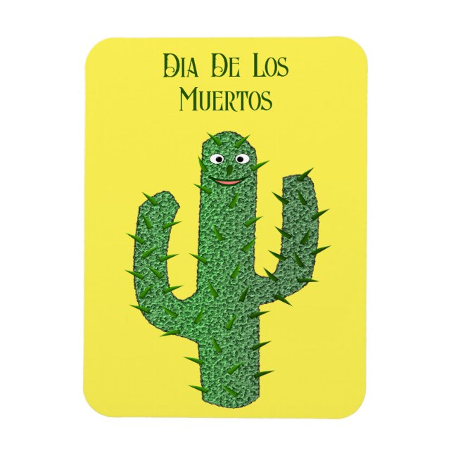 Magnet Flexible Jour des morts Happy Cactus Personnalisé (Vertical)