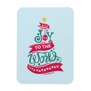 Magnet Flexible Joy to the World Christmas Citation Typographie