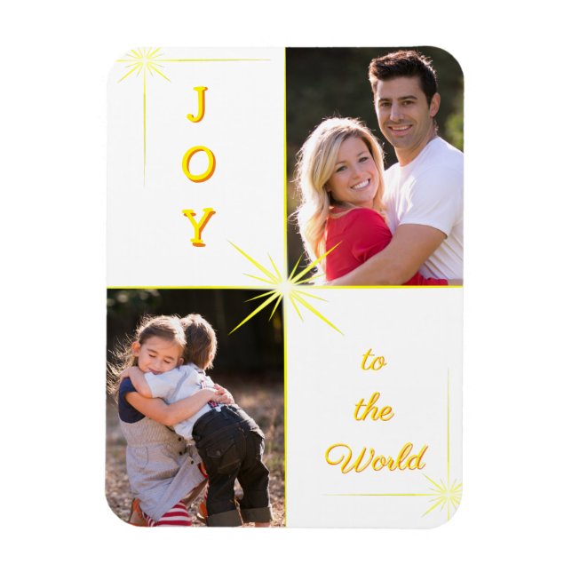 Magnet Flexible Joy To The World Photo De Noël (Vertical)