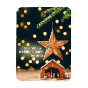 Magnet Flexible Joyeuse crèche de Noël sous étoile