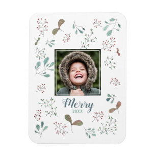 Magnet Flexible Joyeuse photo de Noël en forêt hivernale